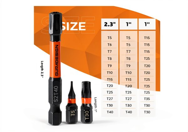 Torx Bit Set 36-Piece by GURADESIGN S2 Steel Black LY024-1