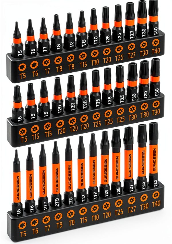 Torx Bit Set 36-Piece by GURADESIGN S2 Steel Black LY024-0