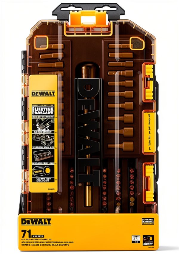 DEWALT Screwdriver Bit Set 71-Piece with Nut Drivers, Yellow 1/4"-6